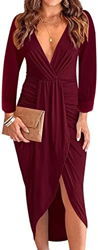 Фустани со долги ракави за жени Зимски есен против вратот спандекс долг плетенка молив основни фустани тинејџерски девојки облека