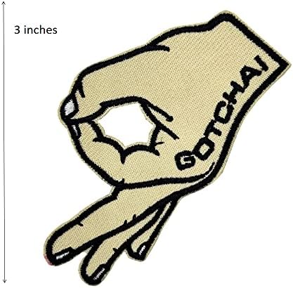GotCha Circle Game Meme Hand Ress Writed Hook and Loop Patch за ранец DIY
