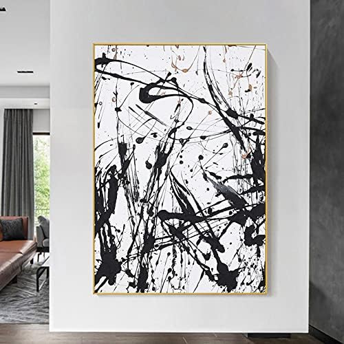 Рачно насликано масло сликарство на платно wallидна уметност, црна & засилувач; Белиот пејзаж топло заздравување густа 3Д текстура