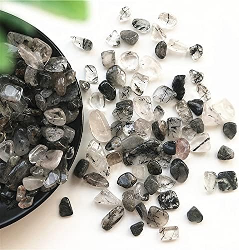 Ruitaiqin shitu 50g 2 големина природна црна коса кварц рутилирана кристална карпа чипови заздравување на природни камења и минерали