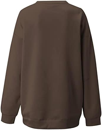 Есенски џемпери за жени печатени џемпер на пуловер цветни блузи лабави кошули лабава блуза