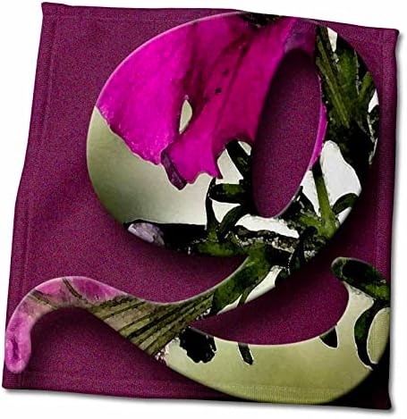 3Drose Capital Letter Q со розов цвет на неа со зелена и Бери - крпи