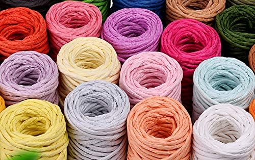 15.31yard Raffia ленти жица, шарена искривена хартија занаетчиска жица/кабел/јаже за свадбени забави украси цвет завиткан рустикален