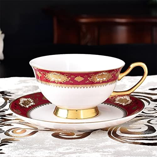 Dnats 15 парчиња коска Кина црвена налепници кафе сет модерен сет за чај од порцелански чај