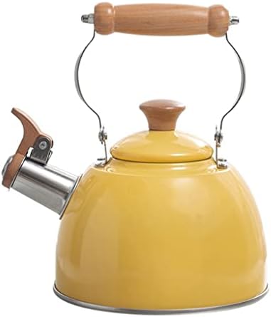 Лук -светло дрво рачка со котел дизајн не'рѓосувачки челик ретро котел за гас шпорет чајник шпорет врвни кујнски прибор (боја: е, големина