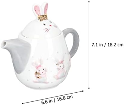 Didiseaon Велигден зајак чајник симпатична керамичка зајаче цвет чај чај порцелан чај сад врежана кафе сад порцеланска вода тенџере со