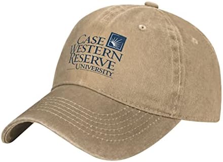 Случај за лого на универзитетот Западен резерват, прилагодлива бејзбол капа, памучна каубојска капа, модерна за маж жена