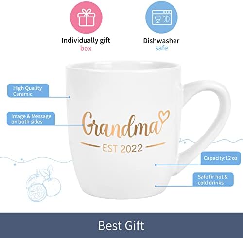 Објавување за бременост Yhrjwn Подароци за баби и дедовци, баба дедо ЕСТ 2022 година, подароци за нови баби и дедовци, промовирана
