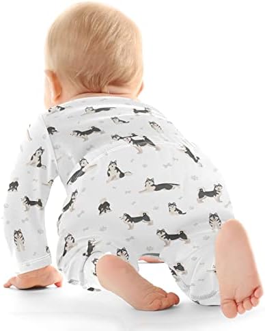 vvfelixl бебешки каросерии панталони поставуваат планински кучиња Бернез, долга ракав бебе облека за момчиња девојчиња 0-24 месеци кученце