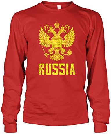 Машки руски Грб Русија Знаме Гордост Маица Со Долги Ракави