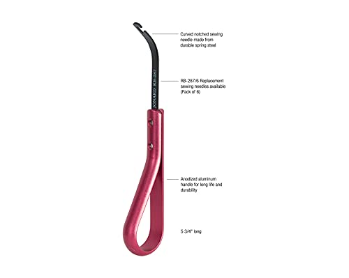 Игла за кабел за кабел Jonонард ЈИЦ-287 со црвена анодизирана рачка од алуминиум, должина од 5-3/4