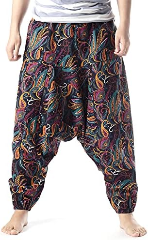 HZCX моден машка гроздобер памук мешавини од памук за ленени палки за џогирање на харем панталони