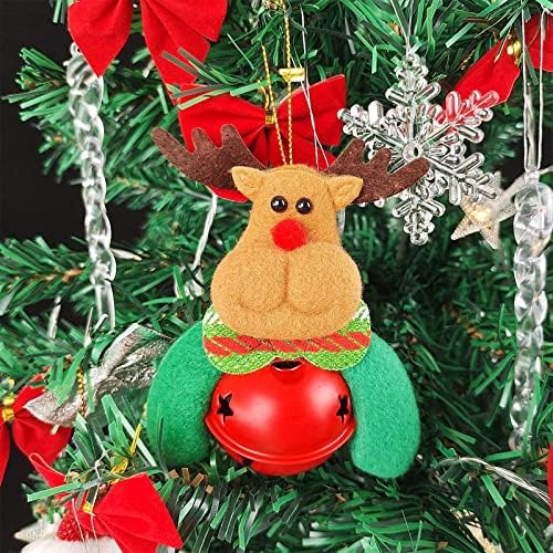 Божиќни украси, украси за bellвона, украси за елка што висат за Божиќна забава за дома, Дедо Мраз, снежен човек, ирваси, мечка （16 парчиња）