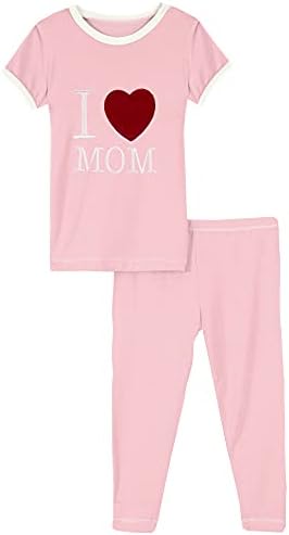 Кики панталони со две парчиња пижама поставени со кратки ракави, сакам пижами на мама дете