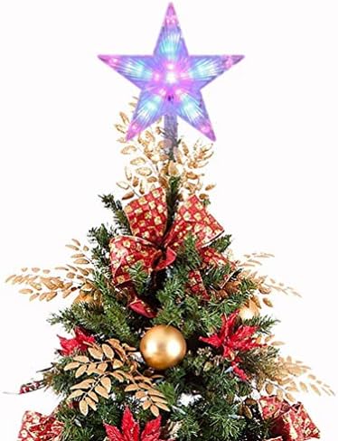 Шерчпри 4 парчиња Новогодишна Елка Светлина, ПЛАСТИЧНА Кристална Ѕвезда ПРЕДВОДЕНА Светлина, Ѕвезда Елка Топер Светла