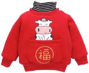 Дете за зајаци Година на кинескиот хороскопски црвени џемпери кинески ветер новогодишна облека со долги ракави џемпери за момчиња