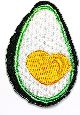 Kleenplus 2 парчиња. Авокадо овошје Симпатична цртана филм извезено железо на шиење на значка за фармерки јакни капи ранец кошули налепници
