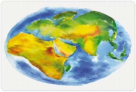 Амбесон Земјата Миленичиња Мат За Храна И Вода, Глобус На Земјата Насликани Во Акварели Картографија Географија Континенти, Правоаголник