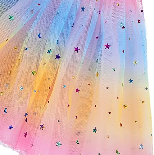 Century Star Rainbow Tutus for Girls Toddler Baby Kids Sparkle Tulle Tutu здолниште 3 слоја роденденска принцеза балет танц фустан