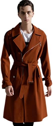 Мажи ров лабава долга вртечка јака палто со палто патент машко трепето маскулано задебелување деловно цврсто цврсто