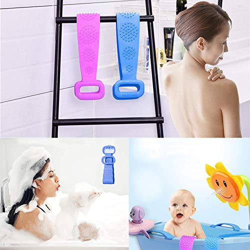 Силиконска четка за тело за бања, силиконски грб за туширање за ексфолијација на туш, двострана лесна за чистење за туш за жени и мажи