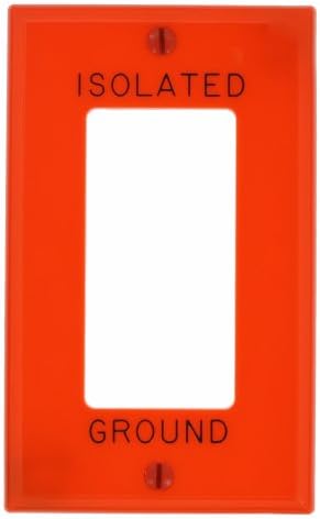 Wallидна плоча на уредот Левитон 80401-IG 1-бангар декора/GFCI, топла печат изолирана земја, портокалова