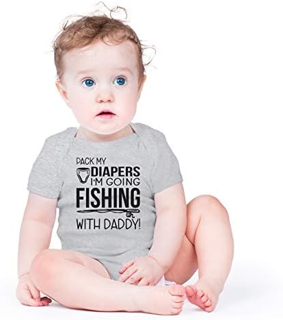 АУ Модата Ги Спакува Моите Пелени, Одам На Риболов Со Тато-Тато Риболов Другар-Слатко Едноделно Бебешко Боди За Бебиња