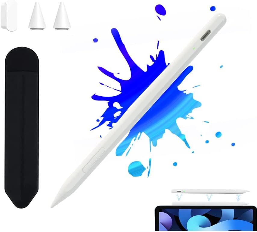 Пенкало за стилови за iPad со отфрлање на дланка и чувствително навалување, активно пенкало со магнетна адсорпција Кид табела iPad пенкало