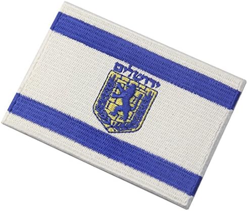 Ерусалимско знаме извезено израелски амблем железо на шиење на еврејска лепенка
