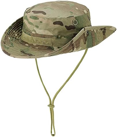 Камо буни капа за мажи жени, воени тактички широки корпи капи, UPF50+ џунгла сончево капаче за лов на риболов сафари