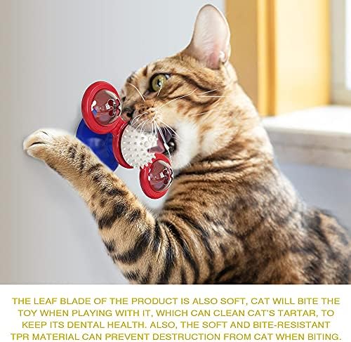 Ylast ветерница мачка играчка играчка за вртење на крлеж за четкање за заби масажа мачка играчка чистење мачки заби смирувачки миленичиња емоции,