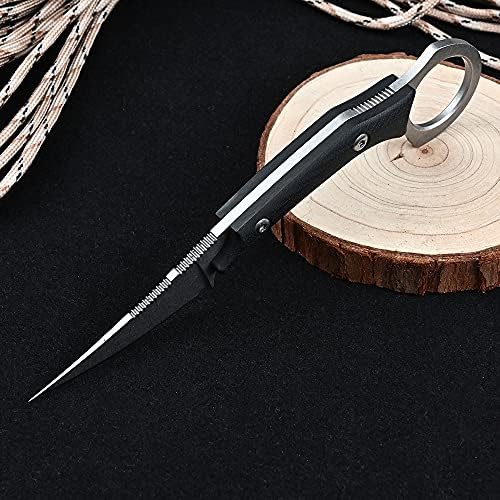 Yiviya yy150 фиксиран нож за сечило, D2 Blade G10 Hande EDC алатка за нож за лов на пешачење за отворено （Црно