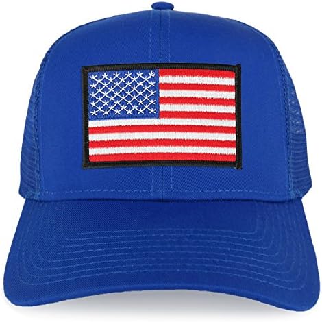 ArmyCrew XXL Преголема бела црна граница во САД знаме за крпеница мрежа задник бејзбол капа