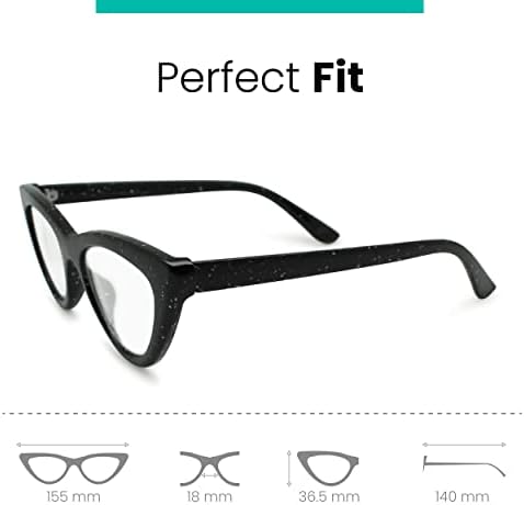 Црни Кристали Сјај Мачка Очила За Читање Очи За Жените Да Изгледаат Стилски Со Висок Вид-Удобно За Сите Форми На Лице Жените Очила За Читање-Цврсти