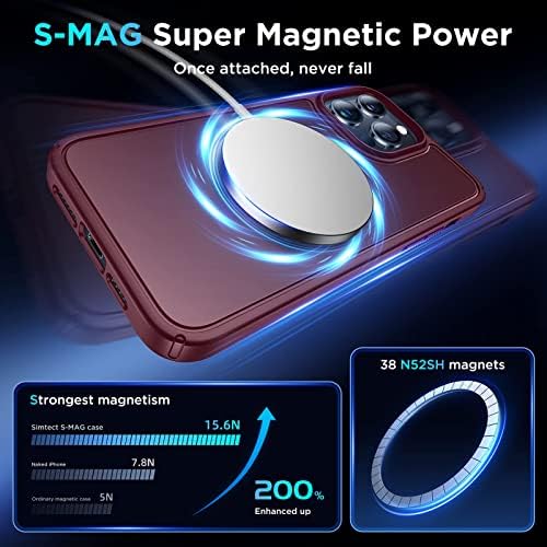 Simtect силно магнетски дизајниран за iPhone 14 Pro Max Case, [компатибилен со Magsafe] тенок вклопување, но сепак силно заштитен