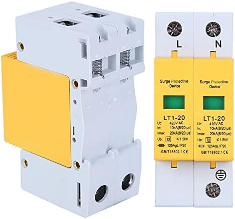Волфронт за заштита на пренапони, жолт модул 2P LT1‑20 20KA Анти-тандер модуларни уреди со низок напон, атрактер, заштитник на пренапони
