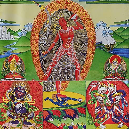Gandhanra vajrayogini, дакини од сите Буди, тибетски Танга сликарска уметност, будистичка брокада на Танга, Буда таписерија со свиток