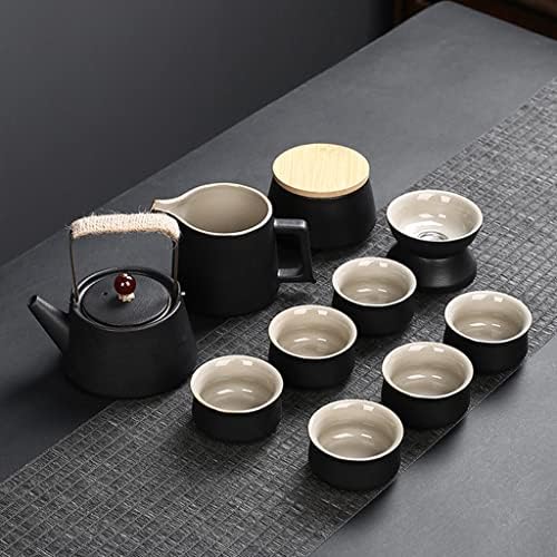Xiulaiq 10/11pcs преносен чај за патувања сет керамички чаша чајник јапонски кунг фу фут -пиер котел церемонија на чај гаиван чај чај
