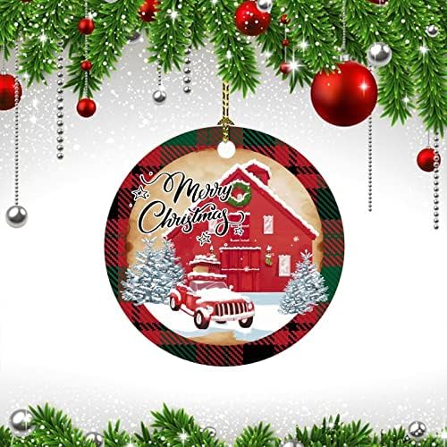 Merrychristmas украси за новогодишна елка2022 XMAS TROET CHOCK SNOWMANS Снегули Бафало калеи со двојно еднострано 3 рамен порцелански
