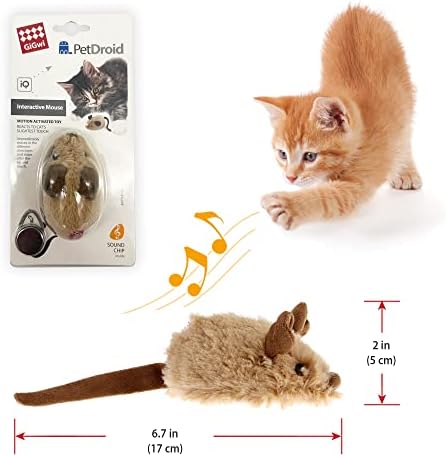 Gigwi Interactive Cat Toy глувче, подвижни автоматски играчки за мачки, глувци електронски со крзнена опашка, автоматски пискави играчки за мачки