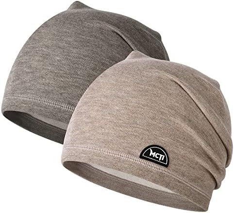 MCTI Slouchy Beanie за мажи жени, зимска топла истегната капа на черепот лесна за трчање велосипедизам 2 спакувани