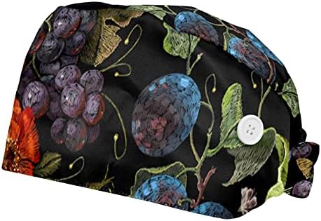 2 пакувања здраво пролетна крин прилагодлива работна капа со копче и џемпери за медицински сестри жени со конска опашка