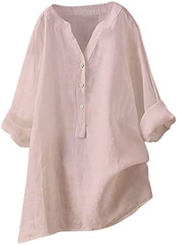 Копче за кошула за женски постелнина надолу, секси врвови карирани печатени тренинзи јога моир летни блузи за жени куглање кошула