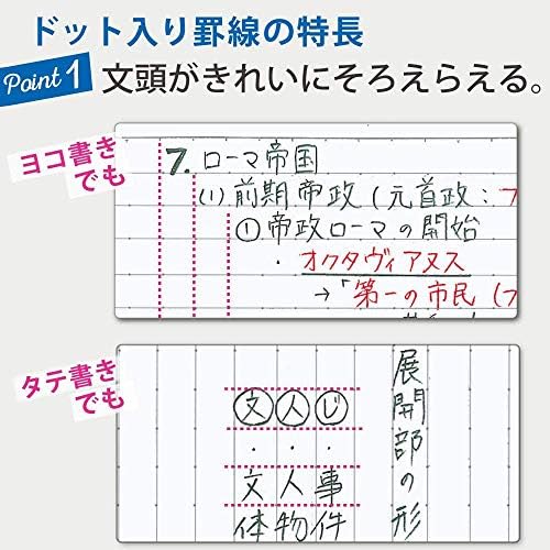 Тетратка во кампусот Кокујо, владееше точка од 7 мм, полу-Б5, 30 листови, пакет од 5, 5 бои, Јапонија Импорт