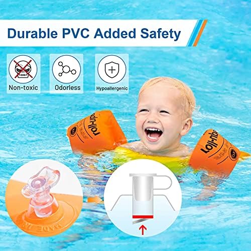 Плови за рака за деца, лебди за пливање тренери и детски очила за пливање со анти-магла и анти-УВ, ПВЦ ракави плови на надувување на