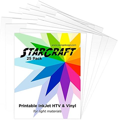 Starcraft Inkjet за печатење на топлина за печатење 25 листови со пакет - лесни материјали