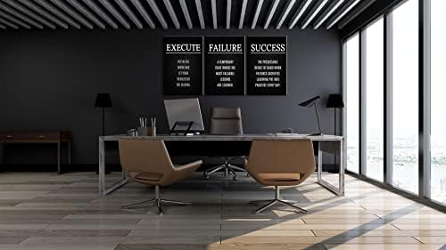 3 парче мотивациска wallидна уметност инспиративни постери мотивациски цитати wallид декор Изврши неуспех wallидна уметност канцеларија
