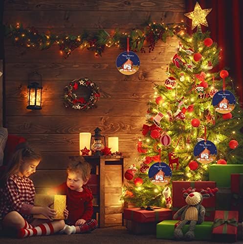 Сцена на природноста на Арогелд, Божиќна украс Мери 2021 Керамички религиозно за Божиќно дрво христијански невестински туш бебешки