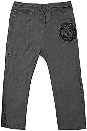 Панталони со високи половини за мажи Постелнини панталони за мажи современ удобен квалитет меки панталони во боја на џеб плус големина
