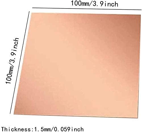 Бакарен лист Yiwango Purple бакарна плоча 6 различни големини дебела 1. 5мм за, занаети, рачно изработен материјал, бакарни чаршафи со
